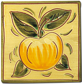 Carrelage - Décoration - Décor 13 Antique Pomme- Motif - Design - Faïence de Provence à Salernes