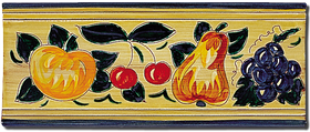 Carrelage - Décoration - Frise 11 x 26 Fruits Antique- Motif - Design - Faïence de Provence à Salernes