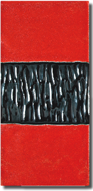 Carrelage - Décoration - Frise 6.5 x 13 Lichen Intérieur Rouge Vésuve/Ext Grenade - Motif - Design - Faïence de Provence à Salernes