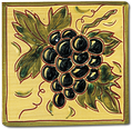 Carrelage - Décoration - Décor 13 Antique C Raisins -design - Faïence de Provence à Salernes 