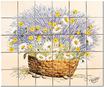 Carrelage - Décoration - Panier Champêtre- Tableau - Faïence de Provence à Salernes