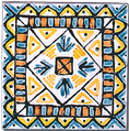 Carrelage - 13 x 13 Aztèque - Motif - Design - Faïence de Provence à Salernes
