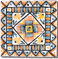 Carrelage - 13 x 13 Aztèque - Motif - Design - Faïence de Provence à Salernes