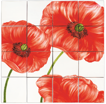carrelages-decoration-Coquelicot-Carrelage émaillé- motif- Design - Salernes