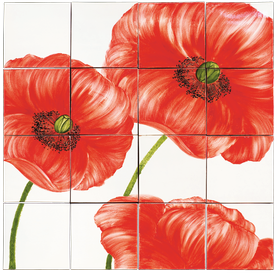 carrelages-decoration-Coquelicot-Carrelage émaillé- motif- Design - Salernes