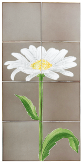 carrelages-decoration-Marguerite- Carrelage émaillée- motif - Design - Salernes