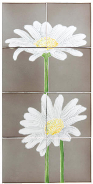 carrelages-decoration-Marguerite- Carrelage émaillée- motif - Design - Salernes